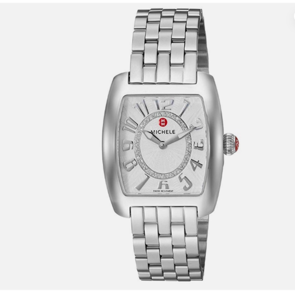Stainless Steel Michele Urban Mini Watch - Diamond Dial